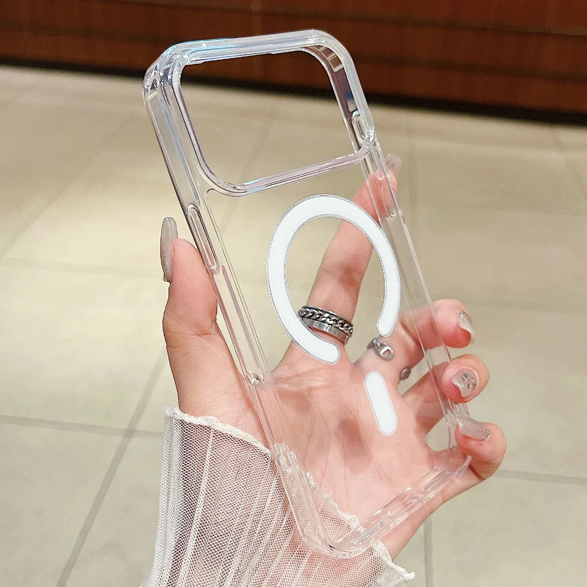 Clear High-Transparency Acrylic Magnetic Case for iPhone 17 Pro Max, Minimalist Protective Cover Compatible with iPhone 17 Air & iPhone 16, MagSafe Shockproof Bumper